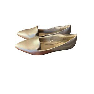 Musshoe Metallic Gold Pointed Toe Flats NWOT Sz 10.5
